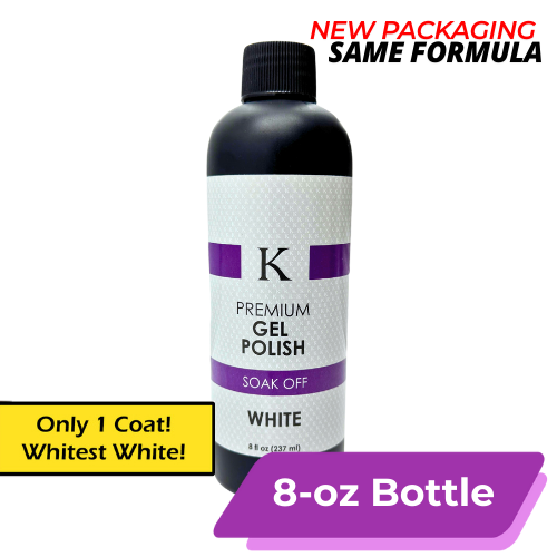 K Premium White Gel Polish | 8-oz Bottle