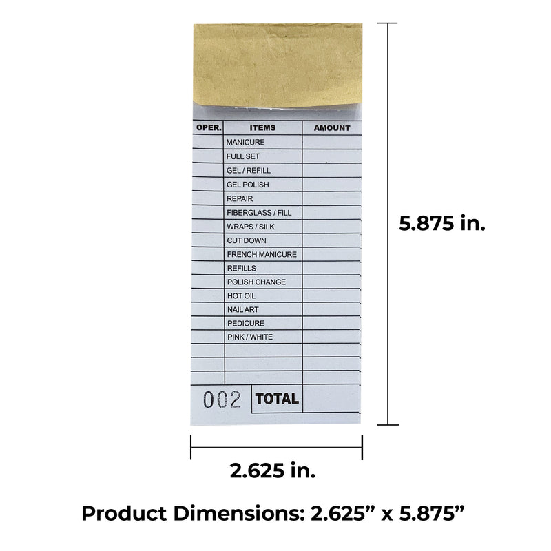 Ticket Book | Manicure/Pedicure Service Book